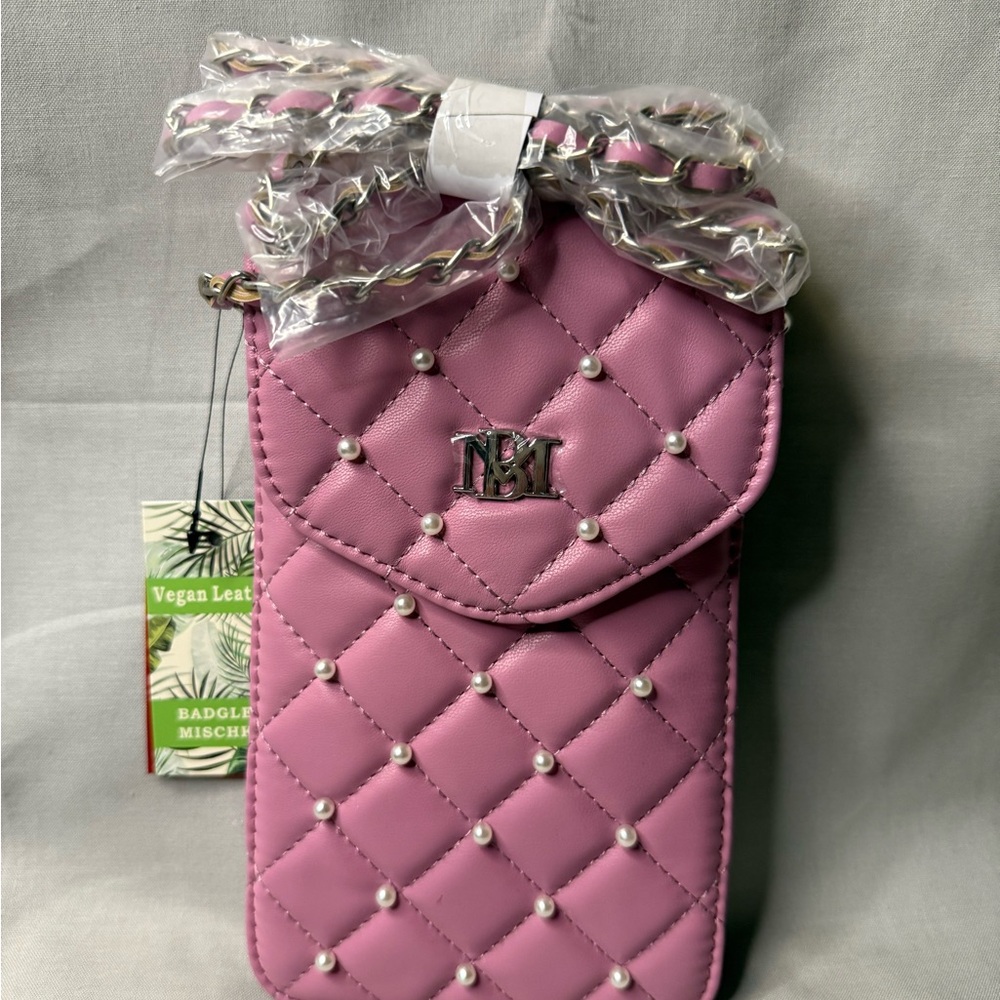 Badgley Mischka Pink Quilted Mini Bag